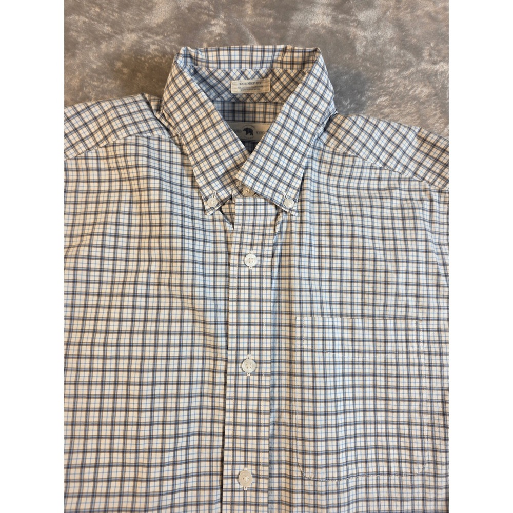 Onward Reserve Button Down Shirt Mens Medium Blue Plaid Tailored Fit